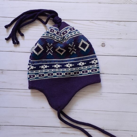Vintage Igloos Wool Hat with Tassel and Ear Flaps/Covers Purple - Picture 1 of 10